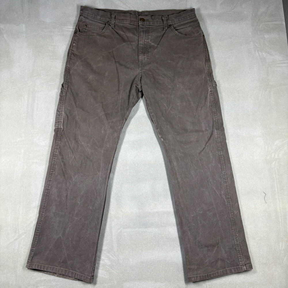 Genuine Dickies Mens Brown Duck Canvas Carpenter Pants Workwear 36x30 Pinhole